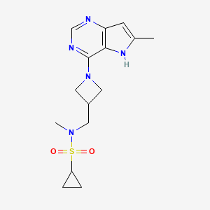 molecular formula C15H21N5O2S B6435467 N-methyl-N-[(1-{6-methyl-5H-pyrrolo[3,2-d]pyrimidin-4-yl}azetidin-3-yl)methyl]cyclopropanesulfonamide CAS No. 2549035-67-6