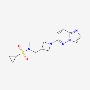 molecular formula C14H19N5O2S B6435481 N-[(1-{imidazo[1,2-b]pyridazin-6-yl}azetidin-3-yl)methyl]-N-methylcyclopropanesulfonamide CAS No. 2549033-04-5