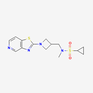 molecular formula C14H18N4O2S2 B6435494 N-methyl-N-[(1-{[1,3]thiazolo[4,5-c]pyridin-2-yl}azetidin-3-yl)methyl]cyclopropanesulfonamide CAS No. 2549033-08-9