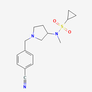 molecular formula C16H21N3O2S B6435496 N-{1-[(4-cyanophenyl)methyl]pyrrolidin-3-yl}-N-methylcyclopropanesulfonamide CAS No. 2549033-12-5