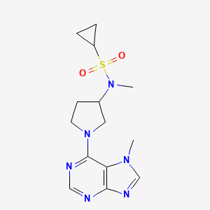 molecular formula C14H20N6O2S B6435502 N-methyl-N-[1-(7-methyl-7H-purin-6-yl)pyrrolidin-3-yl]cyclopropanesulfonamide CAS No. 2549033-17-0