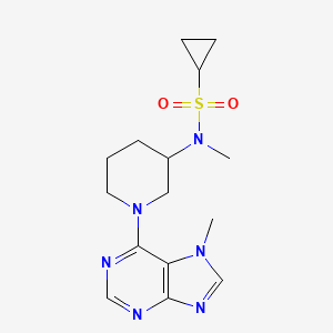 molecular formula C15H22N6O2S B6435507 N-methyl-N-[1-(7-methyl-7H-purin-6-yl)piperidin-3-yl]cyclopropanesulfonamide CAS No. 2549031-09-4