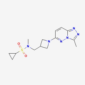 molecular formula C14H20N6O2S B6435548 N-methyl-N-[(1-{3-methyl-[1,2,4]triazolo[4,3-b]pyridazin-6-yl}azetidin-3-yl)methyl]cyclopropanesulfonamide CAS No. 2549027-51-0