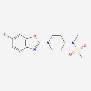 molecular formula C14H18FN3O3S B6435580 N-[1-(6-fluoro-1,3-benzoxazol-2-yl)piperidin-4-yl]-N-methylmethanesulfonamide CAS No. 2549021-64-7