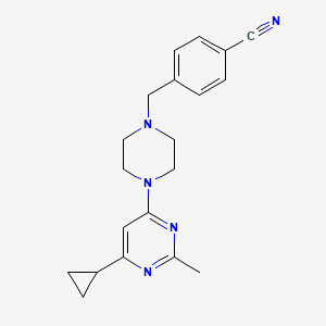 molecular formula C20H23N5 B6435589 4-{[4-(6-cyclopropyl-2-methylpyrimidin-4-yl)piperazin-1-yl]methyl}benzonitrile CAS No. 2549017-84-5