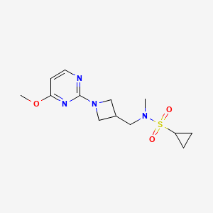 molecular formula C13H20N4O3S B6435601 N-{[1-(4-methoxypyrimidin-2-yl)azetidin-3-yl]methyl}-N-methylcyclopropanesulfonamide CAS No. 2549013-86-5