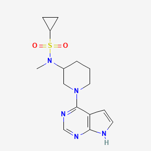 molecular formula C15H21N5O2S B6435609 N-methyl-N-(1-{7H-pyrrolo[2,3-d]pyrimidin-4-yl}piperidin-3-yl)cyclopropanesulfonamide CAS No. 2549008-22-0