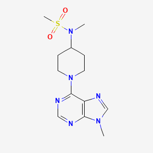 molecular formula C13H20N6O2S B6435625 N-methyl-N-[1-(9-methyl-9H-purin-6-yl)piperidin-4-yl]methanesulfonamide CAS No. 2549029-37-8