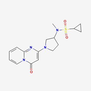 molecular formula C16H20N4O3S B6435632 N-methyl-N-(1-{4-oxo-4H-pyrido[1,2-a]pyrimidin-2-yl}pyrrolidin-3-yl)cyclopropanesulfonamide CAS No. 2548984-53-6