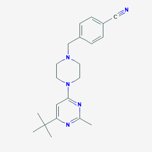 molecular formula C21H27N5 B6435647 4-{[4-(6-tert-butyl-2-methylpyrimidin-4-yl)piperazin-1-yl]methyl}benzonitrile CAS No. 2548984-67-2