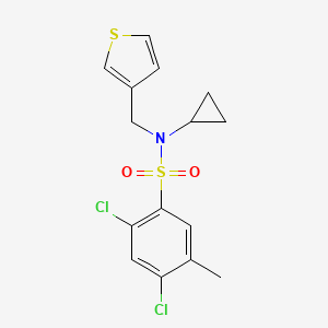 molecular formula C15H15Cl2NO2S2 B6435660 2,4-dichloro-N-cyclopropyl-5-methyl-N-[(thiophen-3-yl)methyl]benzene-1-sulfonamide CAS No. 1234816-34-2