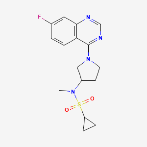 molecular formula C16H19FN4O2S B6435673 N-[1-(7-fluoroquinazolin-4-yl)pyrrolidin-3-yl]-N-methylcyclopropanesulfonamide CAS No. 2549025-18-3