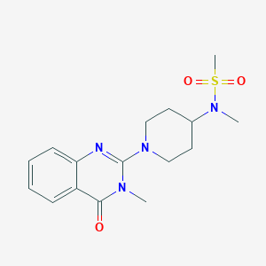 molecular formula C16H22N4O3S B6435688 N-methyl-N-[1-(3-methyl-4-oxo-3,4-dihydroquinazolin-2-yl)piperidin-4-yl]methanesulfonamide CAS No. 2549004-93-3
