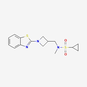 molecular formula C15H19N3O2S2 B6435694 N-{[1-(1,3-benzothiazol-2-yl)azetidin-3-yl]methyl}-N-methylcyclopropanesulfonamide CAS No. 2549025-71-8