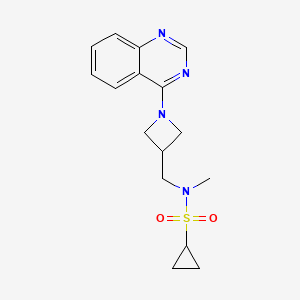 molecular formula C16H20N4O2S B6435699 N-methyl-N-{[1-(quinazolin-4-yl)azetidin-3-yl]methyl}cyclopropanesulfonamide CAS No. 2548980-45-4