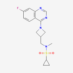 molecular formula C16H19FN4O2S B6435712 N-{[1-(7-fluoroquinazolin-4-yl)azetidin-3-yl]methyl}-N-methylcyclopropanesulfonamide CAS No. 2549026-06-2