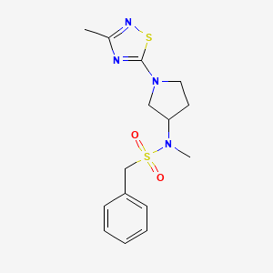 molecular formula C15H20N4O2S2 B6435717 N-methyl-N-[1-(3-methyl-1,2,4-thiadiazol-5-yl)pyrrolidin-3-yl]-1-phenylmethanesulfonamide CAS No. 2549040-65-3