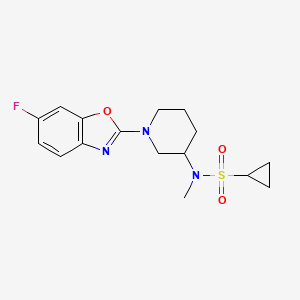 molecular formula C16H20FN3O3S B6435753 N-[1-(6-fluoro-1,3-benzoxazol-2-yl)piperidin-3-yl]-N-methylcyclopropanesulfonamide CAS No. 2548975-11-5