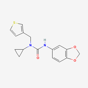 molecular formula C16H16N2O3S B6435777 1-(2H-1,3-benzodioxol-5-yl)-3-cyclopropyl-3-[(thiophen-3-yl)methyl]urea CAS No. 1235660-48-6