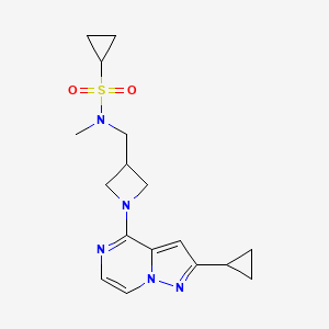 N-[(1-{2-cyclopropylpyrazolo[1,5-a]pyrazin-4-yl}azetidin-3-yl)methyl]-N-methylcyclopropanesulfonamide