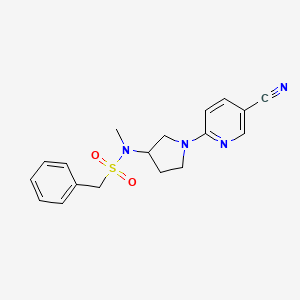 molecular formula C18H20N4O2S B6435794 N-[1-(5-cyanopyridin-2-yl)pyrrolidin-3-yl]-N-methyl-1-phenylmethanesulfonamide CAS No. 2549015-82-7