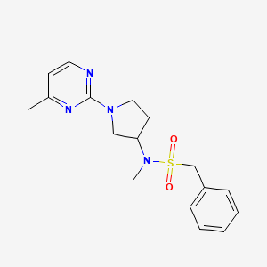 molecular formula C18H24N4O2S B6435817 N-[1-(4,6-dimethylpyrimidin-2-yl)pyrrolidin-3-yl]-N-methyl-1-phenylmethanesulfonamide CAS No. 2549019-74-9