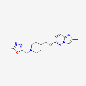 1-[(5-methyl-1,3,4-oxadiazol-2-yl)methyl]-4-[({2-methylimidazo[1,2-b]pyridazin-6-yl}oxy)methyl]piperidine