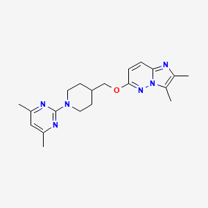 molecular formula C20H26N6O B6435854 2-{4-[({2,3-dimethylimidazo[1,2-b]pyridazin-6-yl}oxy)methyl]piperidin-1-yl}-4,6-dimethylpyrimidine CAS No. 2549006-90-6