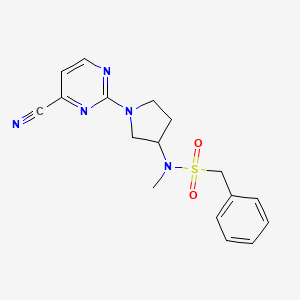 molecular formula C17H19N5O2S B6435863 N-[1-(4-cyanopyrimidin-2-yl)pyrrolidin-3-yl]-N-methyl-1-phenylmethanesulfonamide CAS No. 2548990-76-5
