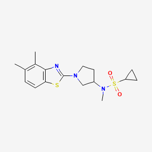 N-[1-(4,5-dimethyl-1,3-benzothiazol-2-yl)pyrrolidin-3-yl]-N-methylcyclopropanesulfonamide