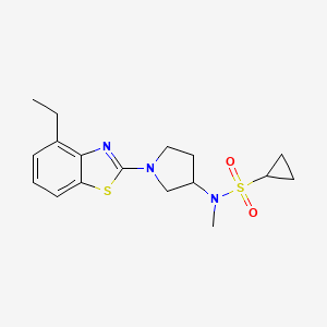 molecular formula C17H23N3O2S2 B6435901 N-[1-(4-ethyl-1,3-benzothiazol-2-yl)pyrrolidin-3-yl]-N-methylcyclopropanesulfonamide CAS No. 2548986-70-3