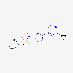 molecular formula C19H24N4O2S B6435909 N-[1-(2-cyclopropylpyrimidin-4-yl)pyrrolidin-3-yl]-N-methyl-1-phenylmethanesulfonamide CAS No. 2548979-30-0