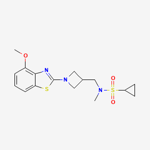 molecular formula C16H21N3O3S2 B6435925 N-{[1-(4-methoxy-1,3-benzothiazol-2-yl)azetidin-3-yl]methyl}-N-methylcyclopropanesulfonamide CAS No. 2549040-11-9
