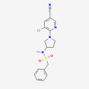molecular formula C18H19ClN4O2S B6435929 N-[1-(3-chloro-5-cyanopyridin-2-yl)pyrrolidin-3-yl]-N-methyl-1-phenylmethanesulfonamide CAS No. 2549038-20-0