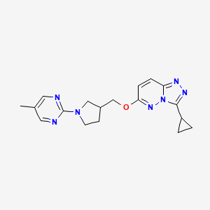 2-{3-[({3-cyclopropyl-[1,2,4]triazolo[4,3-b]pyridazin-6-yl}oxy)methyl]pyrrolidin-1-yl}-5-methylpyrimidine