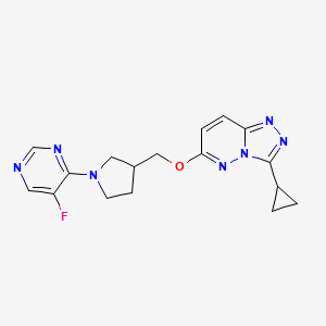 4-{3-[({3-cyclopropyl-[1,2,4]triazolo[4,3-b]pyridazin-6-yl}oxy)methyl]pyrrolidin-1-yl}-5-fluoropyrimidine