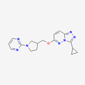 2-{3-[({3-cyclopropyl-[1,2,4]triazolo[4,3-b]pyridazin-6-yl}oxy)methyl]pyrrolidin-1-yl}pyrimidine