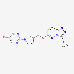 2-{3-[({3-cyclopropyl-[1,2,4]triazolo[4,3-b]pyridazin-6-yl}oxy)methyl]pyrrolidin-1-yl}-5-fluoropyrimidine