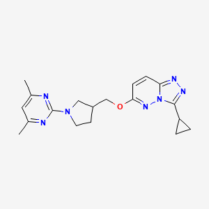 2-{3-[({3-cyclopropyl-[1,2,4]triazolo[4,3-b]pyridazin-6-yl}oxy)methyl]pyrrolidin-1-yl}-4,6-dimethylpyrimidine