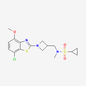 molecular formula C16H20ClN3O3S2 B6436019 N-{[1-(7-chloro-4-methoxy-1,3-benzothiazol-2-yl)azetidin-3-yl]methyl}-N-methylcyclopropanesulfonamide CAS No. 2549001-29-6