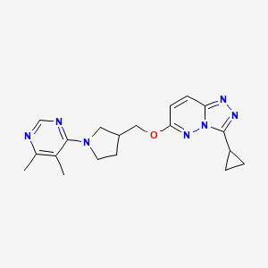 4-{3-[({3-cyclopropyl-[1,2,4]triazolo[4,3-b]pyridazin-6-yl}oxy)methyl]pyrrolidin-1-yl}-5,6-dimethylpyrimidine