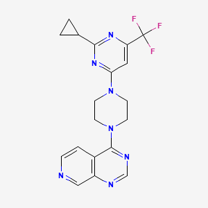 molecular formula C19H18F3N7 B6436043 2-cyclopropyl-4-(4-{pyrido[3,4-d]pyrimidin-4-yl}piperazin-1-yl)-6-(trifluoromethyl)pyrimidine CAS No. 2548978-22-7
