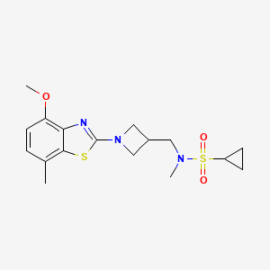 molecular formula C17H23N3O3S2 B6436051 N-{[1-(4-methoxy-7-methyl-1,3-benzothiazol-2-yl)azetidin-3-yl]methyl}-N-methylcyclopropanesulfonamide CAS No. 2548998-74-7