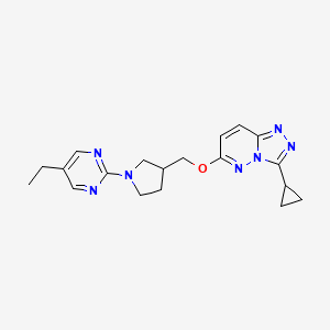 molecular formula C19H23N7O B6436054 2-{3-[({3-cyclopropyl-[1,2,4]triazolo[4,3-b]pyridazin-6-yl}oxy)methyl]pyrrolidin-1-yl}-5-ethylpyrimidine CAS No. 2549023-80-3