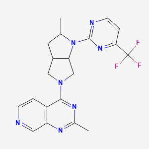 molecular formula C20H20F3N7 B6436057 2-(2-methyl-5-{2-methylpyrido[3,4-d]pyrimidin-4-yl}-octahydropyrrolo[3,4-b]pyrrol-1-yl)-4-(trifluoromethyl)pyrimidine CAS No. 2549054-86-4
