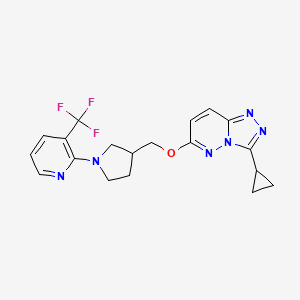2-{3-[({3-cyclopropyl-[1,2,4]triazolo[4,3-b]pyridazin-6-yl}oxy)methyl]pyrrolidin-1-yl}-3-(trifluoromethyl)pyridine