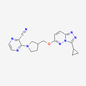 3-{3-[({3-cyclopropyl-[1,2,4]triazolo[4,3-b]pyridazin-6-yl}oxy)methyl]pyrrolidin-1-yl}pyrazine-2-carbonitrile