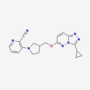 3-{3-[({3-cyclopropyl-[1,2,4]triazolo[4,3-b]pyridazin-6-yl}oxy)methyl]pyrrolidin-1-yl}pyridine-2-carbonitrile
