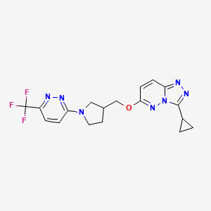 3-{3-[({3-cyclopropyl-[1,2,4]triazolo[4,3-b]pyridazin-6-yl}oxy)methyl]pyrrolidin-1-yl}-6-(trifluoromethyl)pyridazine