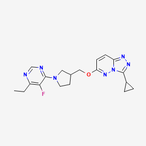 4-{3-[({3-cyclopropyl-[1,2,4]triazolo[4,3-b]pyridazin-6-yl}oxy)methyl]pyrrolidin-1-yl}-6-ethyl-5-fluoropyrimidine